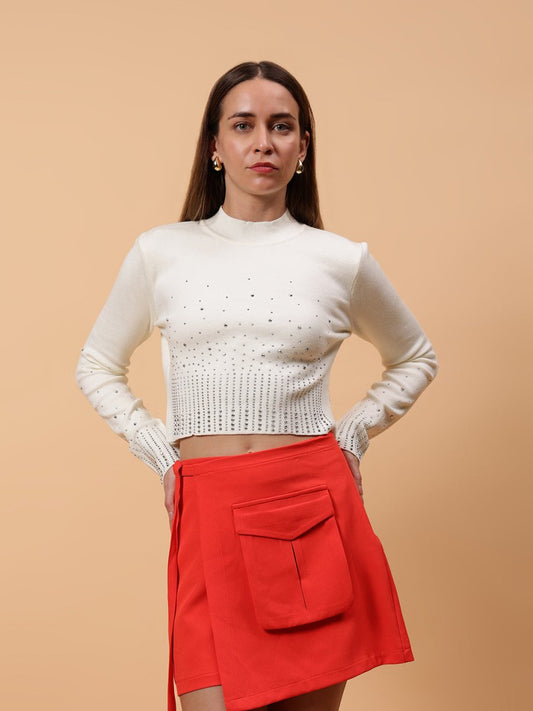 Gaiia Crystal Embellished Sweatshirt - GAIIA