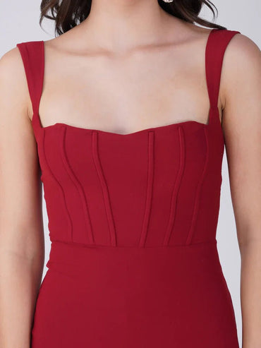 Gaiia Rosa Long Dress - Cherry Red - GAIIA