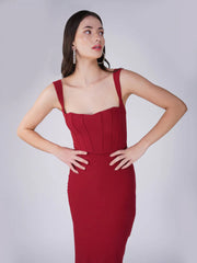 Gaiia Rosa Long Dress - Cherry Red