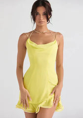 Gaiia Aster Cowl Neck Dress - Yellow