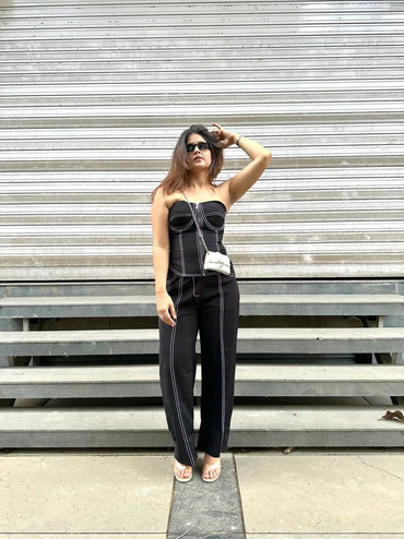 Gaiia Black Corset Co - Ord Set - Black - GAIIA