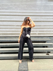 Gaiia Black Corset Co-Ord Set - Black