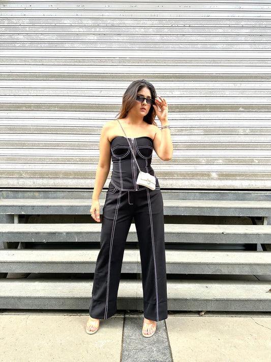 Gaiia Black Corset Co-Ord Set - Black