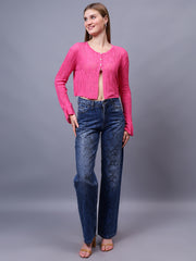 Gaiia Self Design Long Sleeve Top With Button