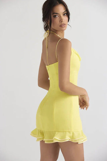 Gaiia Aster Cowl Neck Dress - Yellow - GAIIA