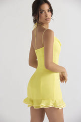 Gaiia Aster Cowl Neck Dress - Yellow