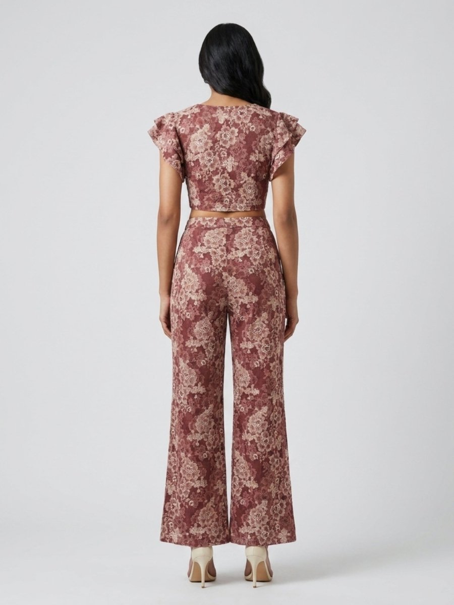 Brown Cotton Floral Printed Co - Ord Set - GAIIA