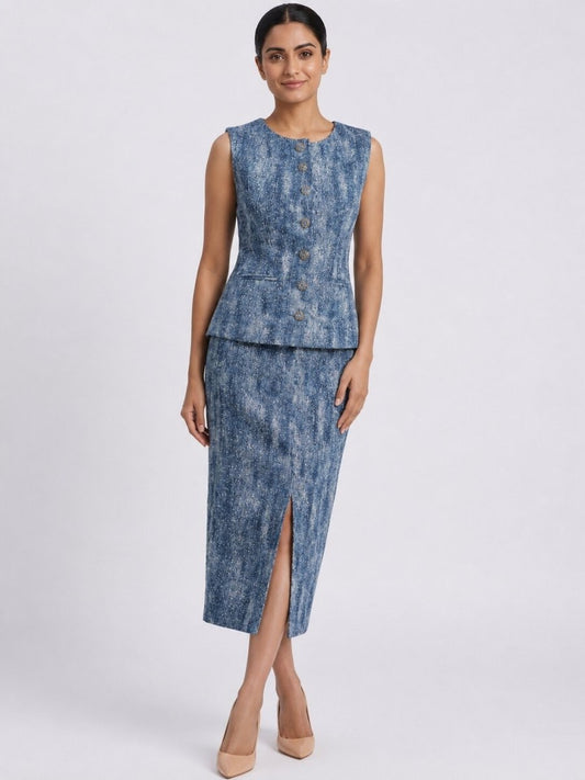 Embellished Blazer & Skirt Co-Ord Set - GAIIA