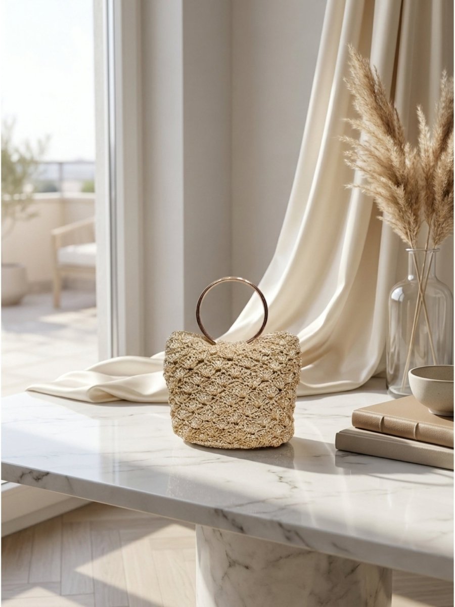 Golden Shell Crochet Handbag - GAIIA