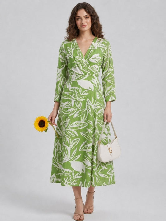 Lightweight Flowy Summer Floral Printed Cotton Dress - GAIIA