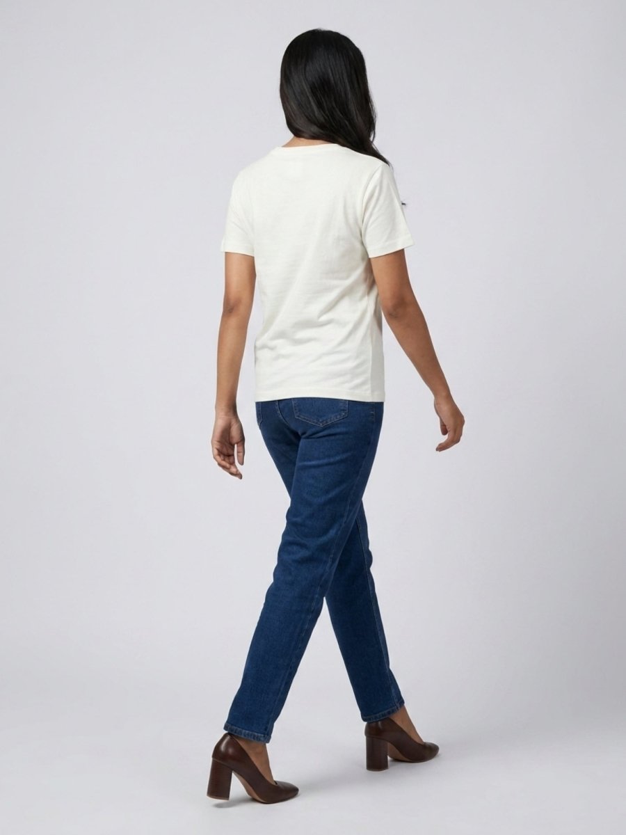 White Cotton Solid Tshirt - GAIIA