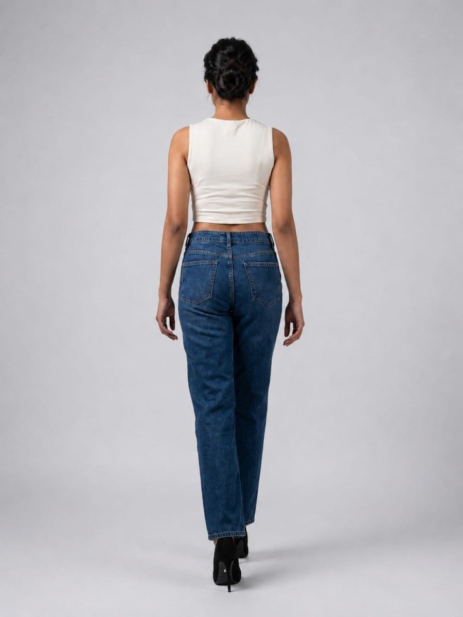 White Solid Cotton Tank Top - GAIIA