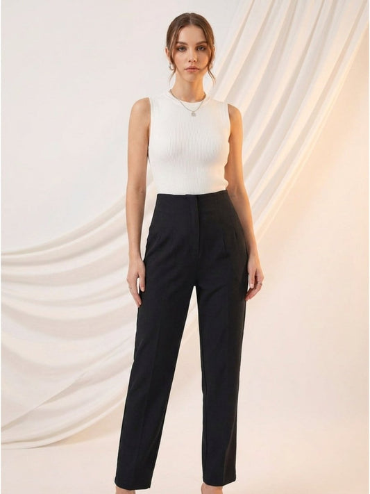 Women Solid Cotton Blend Narrow Fit Trouser - GAIIA