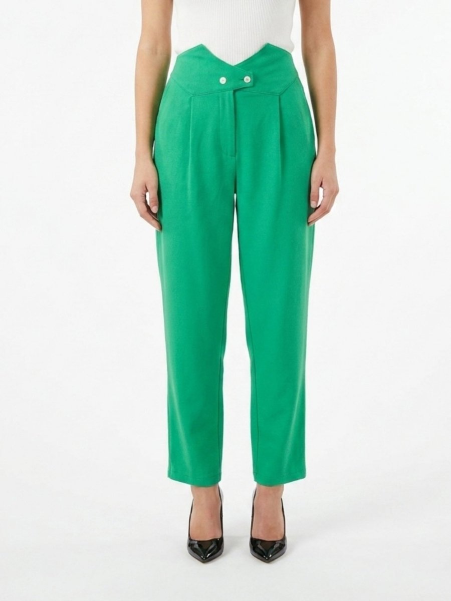 Women Solid Cotton Blend Narrow Fit Trouser - GAIIA