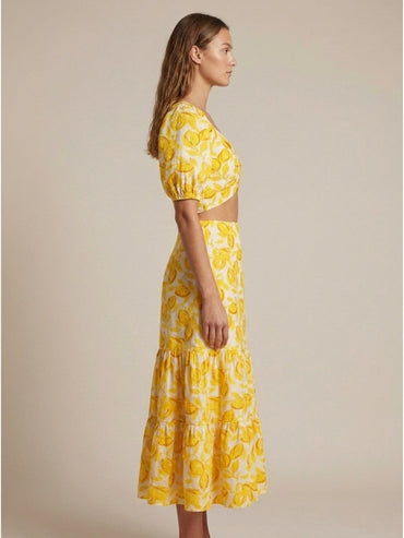 Yellow Floral Printed Cotton Co - Ord Set - GAIIA