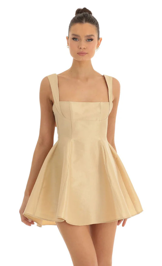 JAZZ GOLD SATIN DRESS