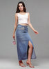 Denim Long Pencil Skirt