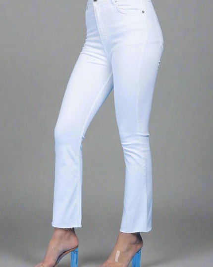 White High Waist Jeans With Stretch