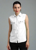 Women Pocket Stone Sleeveless Shirt