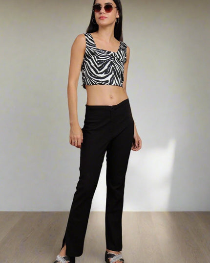 Zebra Print Cropped Top