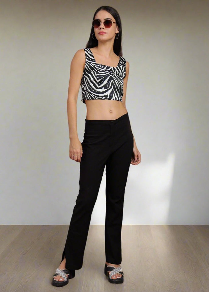 Zebra Print Cropped Top