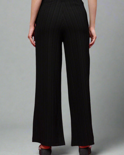 Women Black Palazzo Thread Line Style