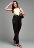 Women Regular Fit Black Cotton Blend Trousers