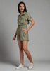 Women Playsuits with Waist Tie-Up