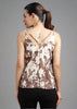 Women Printed Round Neck Polyester Brown T-Shirt