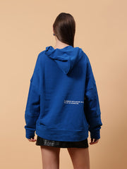 Plus Design Studio Text Print Oversized Hoodie