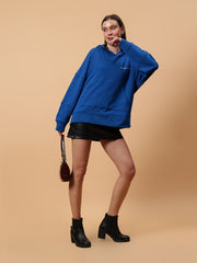 Plus Design Studio Text Print Oversized Hoodie