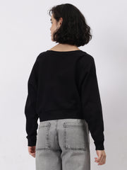 Solid Crop Sweatshirt
