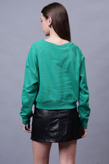 Solid Crop Sweatshirt