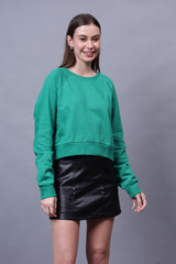 Solid Crop Sweatshirt