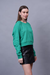Solid Crop Sweatshirt