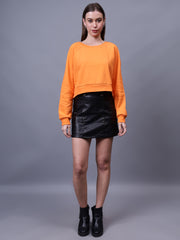 Solid Crop Sweatshirt