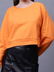 Solid Crop Sweatshirt