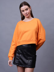 Solid Crop Sweatshirt