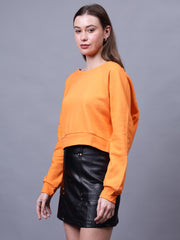 Solid Crop Sweatshirt