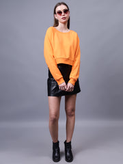Solid Crop Sweatshirt