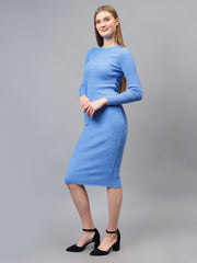 Midi Sweater Dress Women's Elastic Slim
