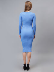 Midi Sweater Dress Women's Elastic Slim