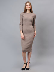 Midi Sweater Dress Women's Elastic Slim