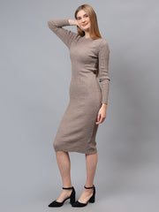 Midi Sweater Dress Women's Elastic Slim
