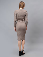 Midi Sweater Dress Women's Elastic Slim