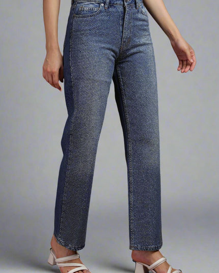 Dark Denim Glitter Jeans