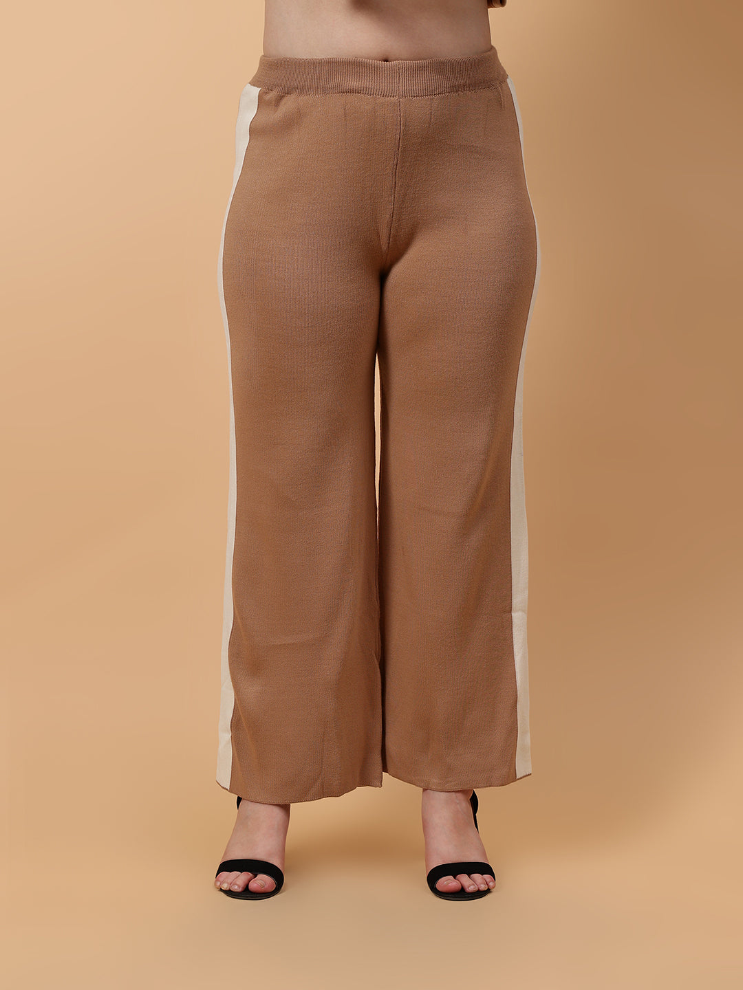 Gaiia Co-Ord Set Plus Size Knitted - Beige