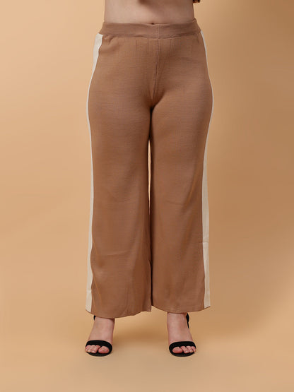 Gaiia Co-Ord Set Plus Size Knitted - Beige