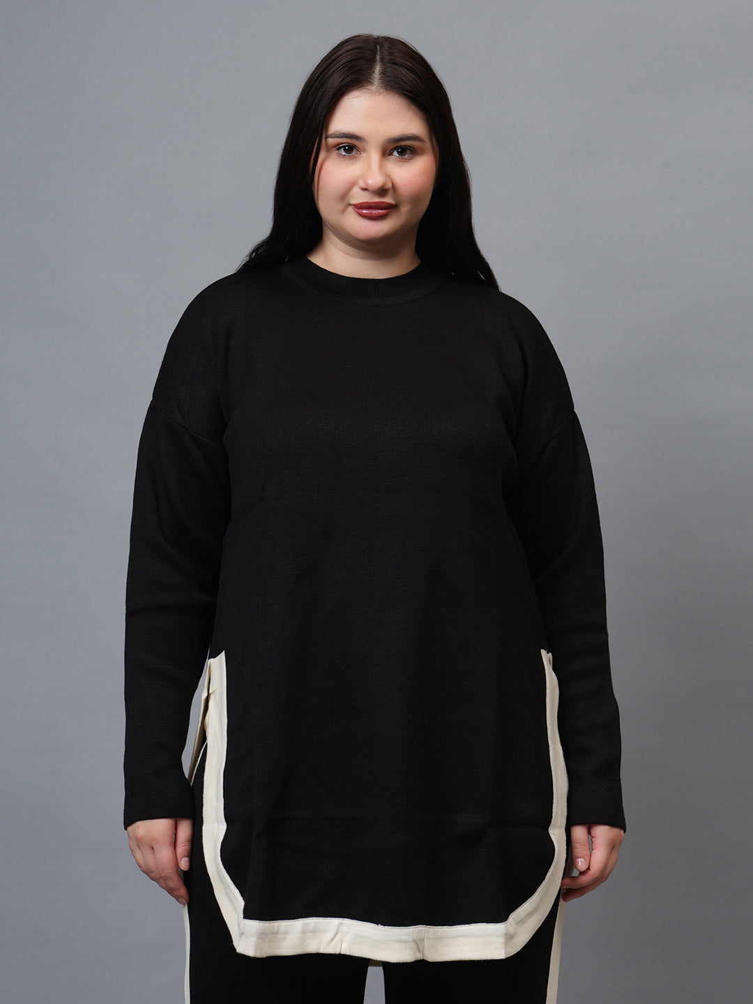 Gaiia Co-Ord Set Plus Size Knitted - Beige