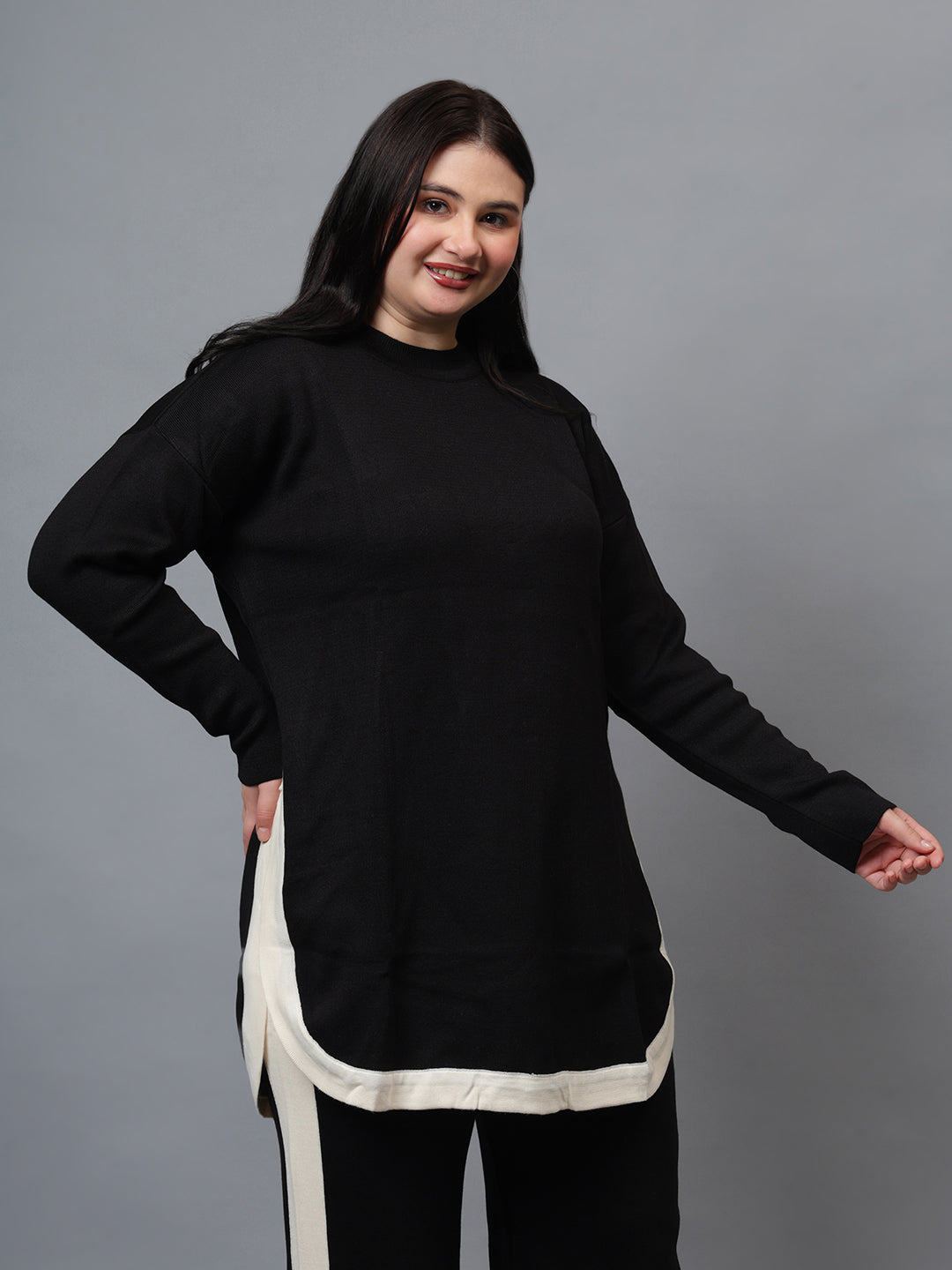 Gaiia Co-Ord Set Plus Size Knitted - Beige